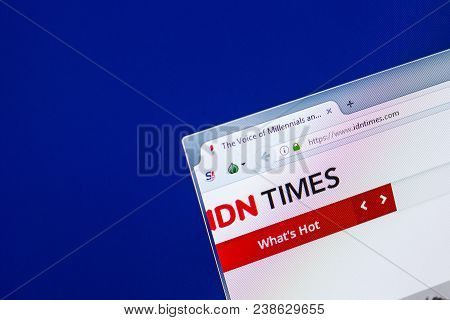 Ryazan, Russia - April 29, 2018: Homepage Of Idntimes Website On The Display Of Pc, Url - Idntimes.c