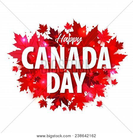 Happy Canada Day Poster. 1st July. Vector Illustration Greeting Card.