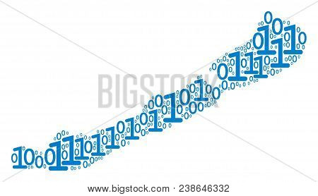 Balaton Lake Map Mosaic Icon Of Binary Digits In Different Sizes. Vector Digital Symbols Are Formed 