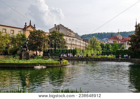 1.5.2018 Valdstejn Palace In Prague, The Capital Of The Czech Republic. Historical Building Of The S