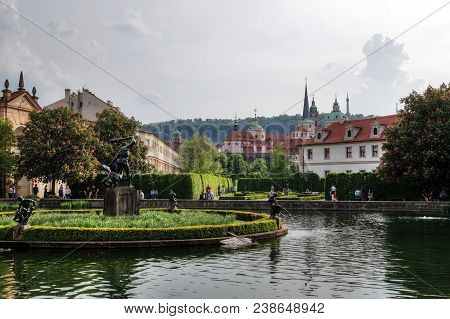 1.5.2018 Valdstejn Palace In Prague, The Capital Of The Czech Republic. Historical Building Of The S