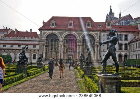1.5.2018 Valdstejn Palace In Prague, The Capital Of The Czech Republic. Historical Building Of The S