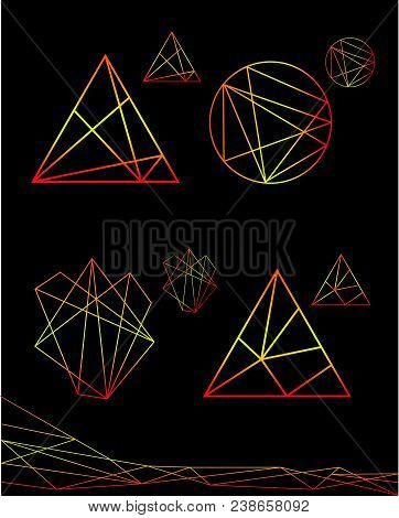 Hand Drawn Vector Illustration Or Drawing Of Some Polygonal Abstract Gemoetric Figures