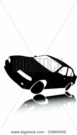Silueta černé auto vektoru