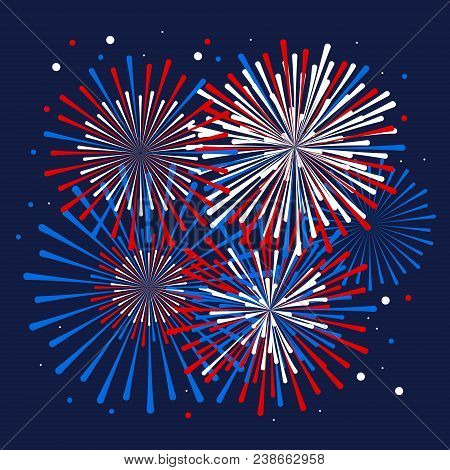 Vector Holiday Firework. Independence Day Of America