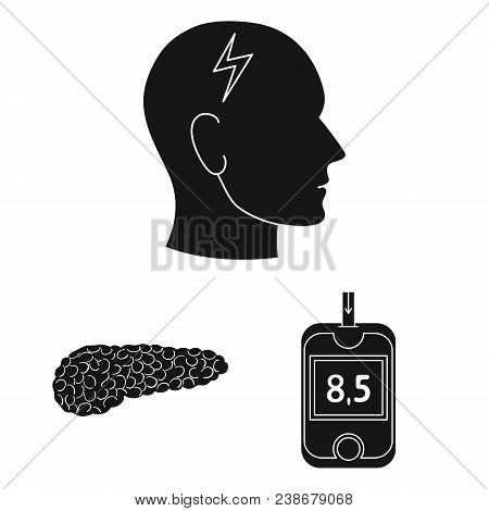 Diabetes Black Icons In Set Collection For Design. Treatment Of Diabetes Vector Symbol Stock  Illust