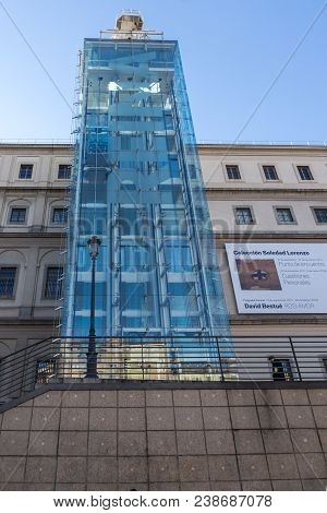Madrid, Spain - January 22, 2018: Reina Sofia National Art Center Museum (museo Nacional Centro De A