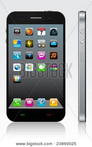 Vector Concept communicator with app icons.