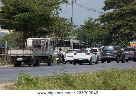 Traffic Jam  On Highway Road Near Juction.
