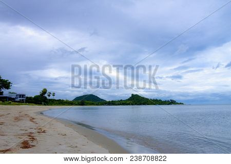 Natural In The Rain On Seaside Tap Sakae , Phrachaup Khirikhan Province Thailand