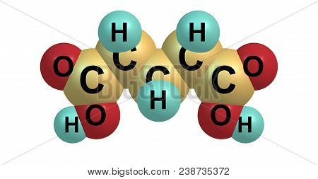 Glutaric Acid Molecular Structure Isolated On White