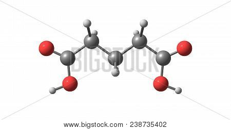 Glutaric Acid Molecular Structure Isolated On White