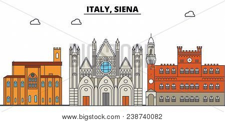 Italy, Siena. City Skyline, Architecture, Buildings, Streets, Silhouette, Landscape, Panorama, Landm