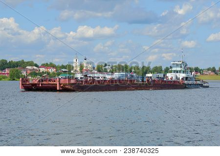 Myshkin, Russia - July 13, 2016: Tugboat 