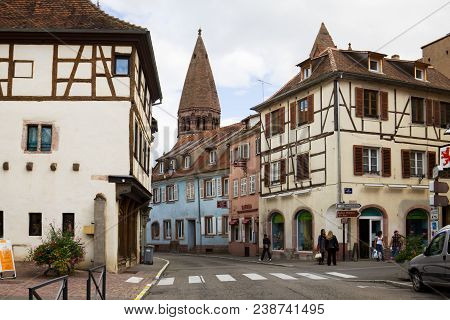 Selestat, France - September 08, 2010: The Ancient Houses In Selestat. Selestat Is A Commune In The 