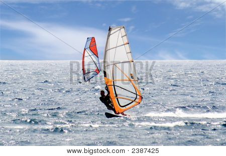 Paar der Windsurfer