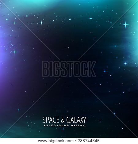 Galaxy Apce Background Cosmos Vector With Stars
