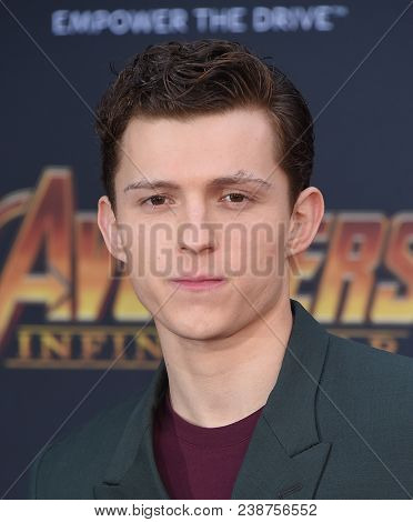 LOS ANGELES - APR 23:  Tom Holland arrives to the Marvel Studios 'Avengers: Infinity War' World Premiere  on April 23, 2018 in Hollywood, CA                