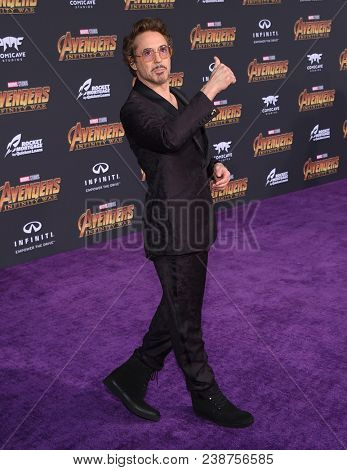 LOS ANGELES - APR 23:  Robert Downey Jr. arrives to the Marvel Studios 'Avengers: Infinity War' World Premiere  on April 23, 2018 in Hollywood, CA                