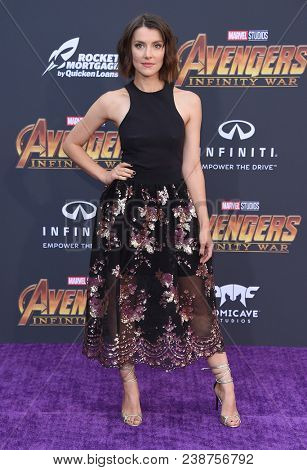 LOS ANGELES - APR 23:  Emma Lahana arrives to the Marvel Studios 'Avengers: Infinity War' World Premiere  on April 23, 2018 in Hollywood, CA                