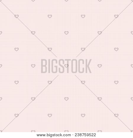 Pink Hearts Vector Pattern. Valentines Day Background. Love Romantic Theme. Subtle Abstract Seamless