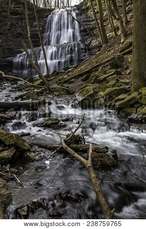 Looking Up Stream At The Beautiful Sherman Falls