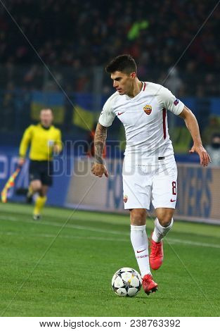 Kharkiv, Ukraine - February 21, 2018: Diego Perotti Of As Roma In Action During Uefa Champions Leagu