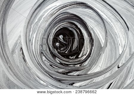 Abstract Brushed Black And White Hand Painted Acrylic Background, Creative Abstract Hand Painted Bac