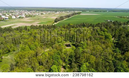 Aerial View Of Adolf Hitler Bunker Remains. Residence Werwolf Near Vinnitsa, Ukraine.
