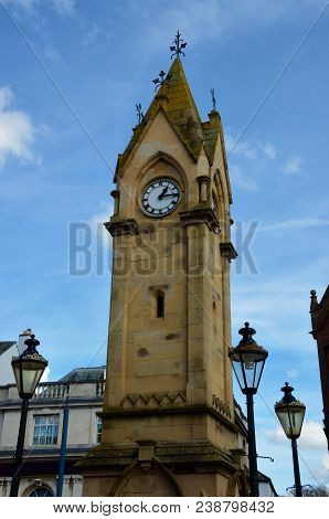 A View Of A Clock Tower Memorial In Penrith