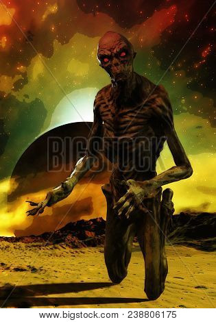 3D Rendering Of A Creepy Monster