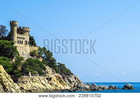 Lloret De Mar Castell Plaja At Sa Caleta Beach In Costa Brava Of Catalonia Spain