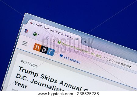 Ryazan, Russia - April 29, 2018: Homepage Of National Public Radio Website On The Display Of Pc, Url