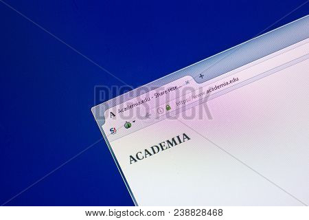 Ryazan, Russia - April 29, 2018: Homepage Of Academia Website On The Display Of Pc, Url - Academia.e