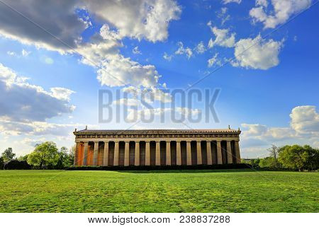 Nashville, Tennessee - April 27, 2018 - The Parthenon In Nashville, Tennessee Is A Full Scale Replic