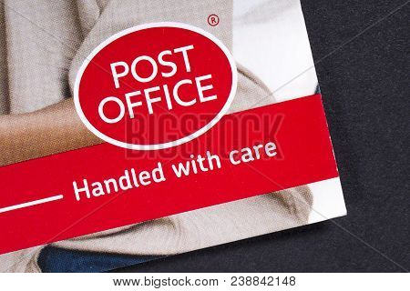 London, Uk - March 27th 2018: A Close-up Of The Post Office Logo, Pictured On An Information Leaflet