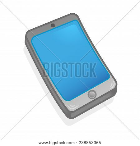 Game Digital Isometric Icon New Good Intact Grey Smartphone Phone For Sale Gadget Tablet With Blue D