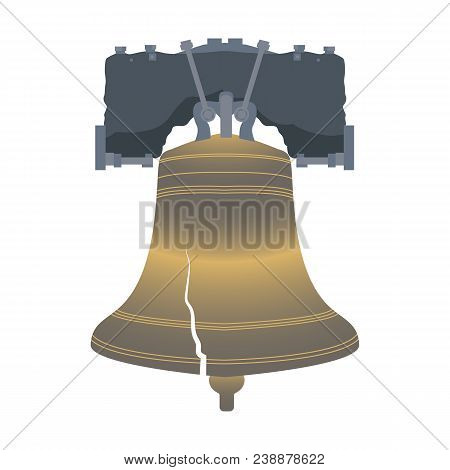 Independence Day Of The Usa. 4th Of July. Concept Of Holiday. Liberty Bell. Isolated On White