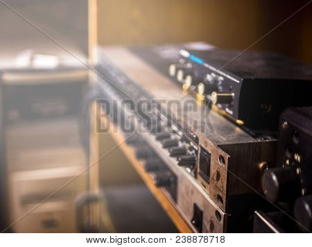Close Up Vintage Sound Equpment Rack Music