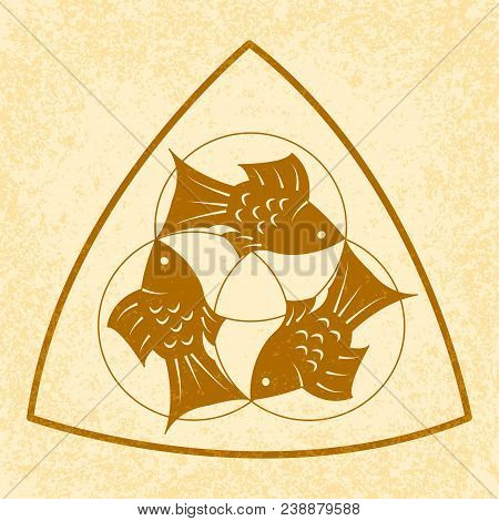 Trinity Sunday. The Concept Of A Religious Christian Holiday. Three Fish, Located Symmetrically. Thr
