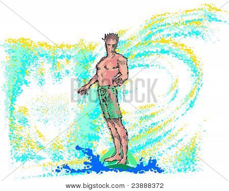 chłopiec surf