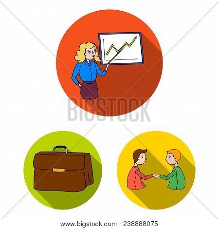 Business Conference And Negotiations Flat Icons In Set Collection For Design.business And Training V