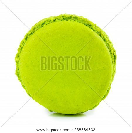 Cake Macaron Or Macaroon Isolated On White Background, Sweet And Colorful Dessert