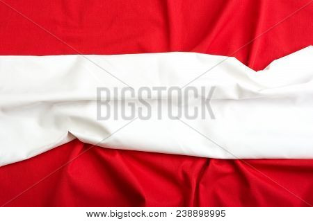 Flag Of Austria. Austrian Symbol Design For Background. White And Red Flag. 3d Flag Of Austria. Sove