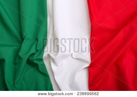 Flag Of Italy. Italy Symbol Design For Background. Green, White And Red Flag. 3d Flag Of Italy.sover