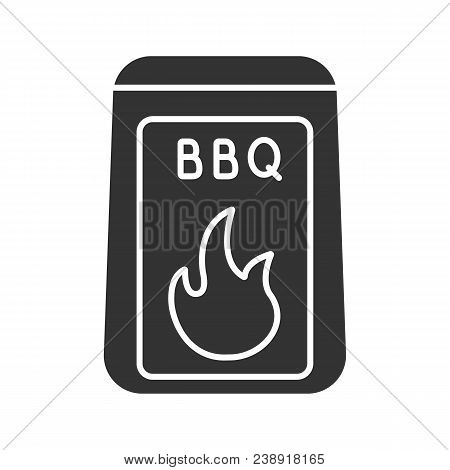 Barbeque Coal Glyph Icon. Silhouette Symbol. Negative Space. Bbq Fuel. Vector Isolated Illustration