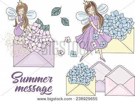 Clip Arts Summer Message Color Illustration Magic Beautiful Picture Paint Drawing Set Scrapbooking B