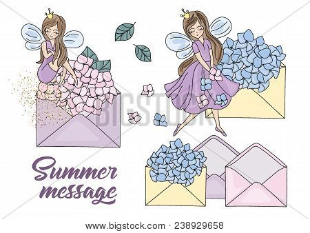 Clip Arts Summer Message Color Illustration Magic Beautiful Picture Paint Drawing Set Scrapbooking B