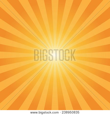Abstract Sunbeams Orange Rays Background - Vector Illustration