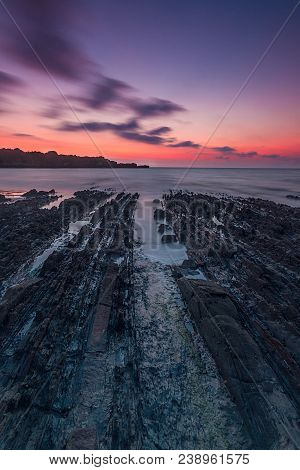 Aramar Beach In Antromero, Luanco Asturias Spain